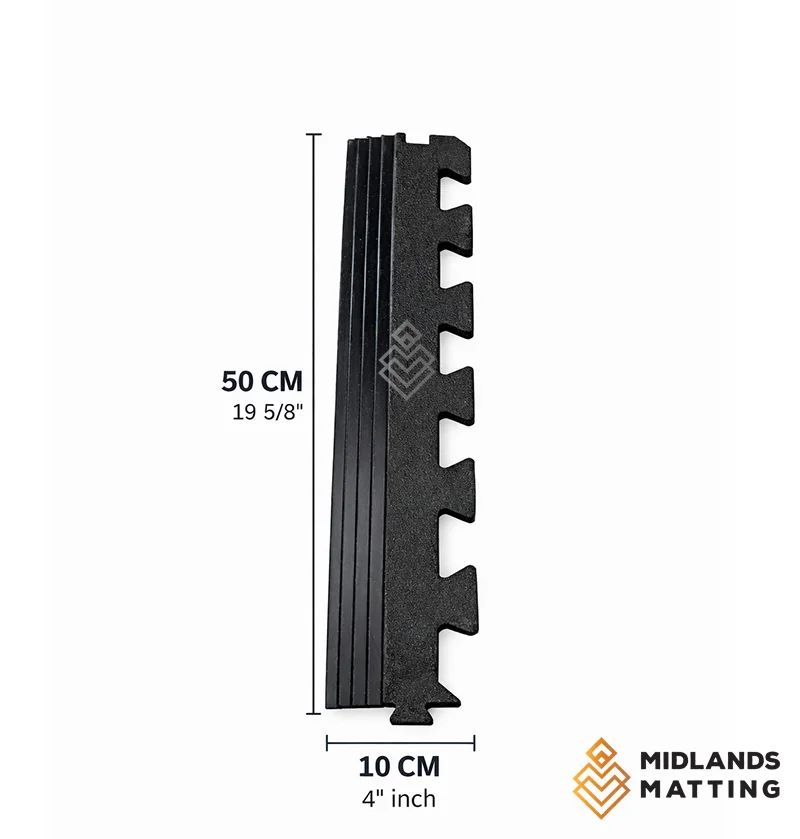 1mx 1m x17mm gym mat 10cm x 50cm edge joining piece